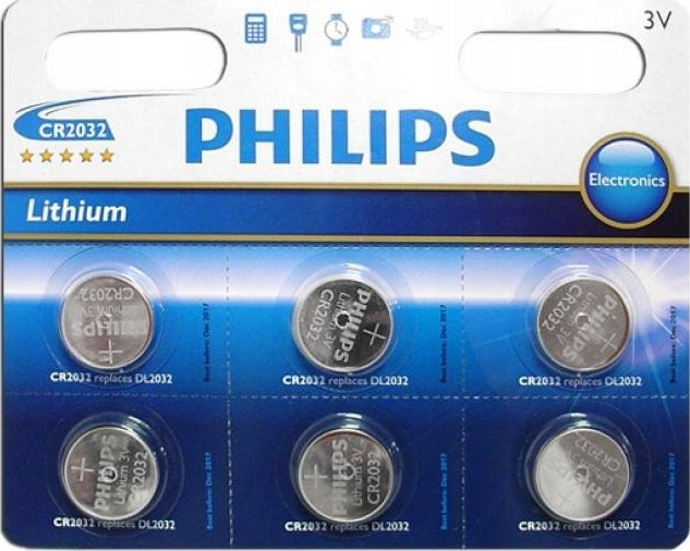 Philips Philips CR2032P601B, CR2032, Lithium, 6 pc(s), Silver