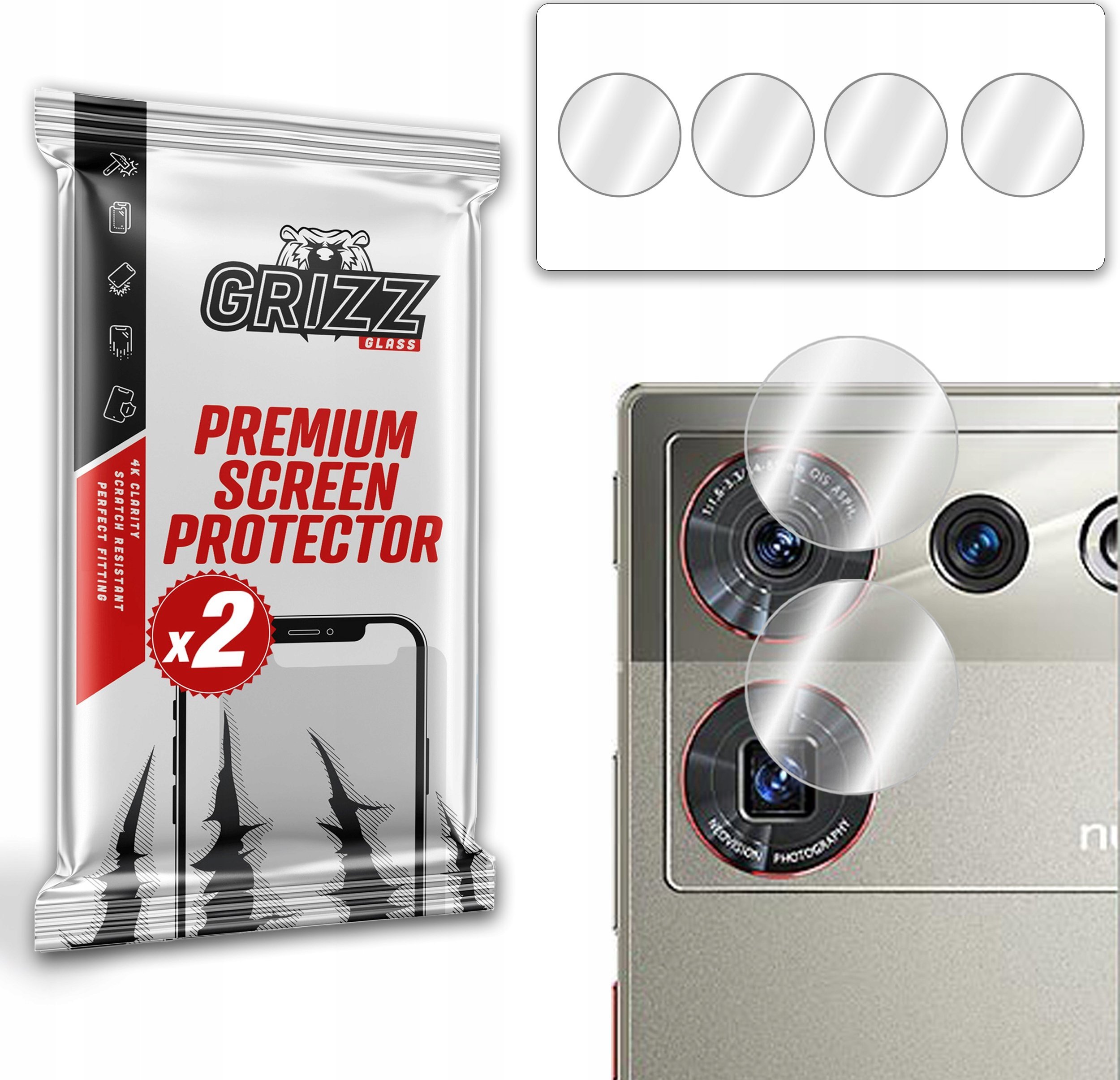 GrizzGlass Szkło na aparat GrizzGlass HybridGlass Camera do ZTE Nubia Z50 Ultra