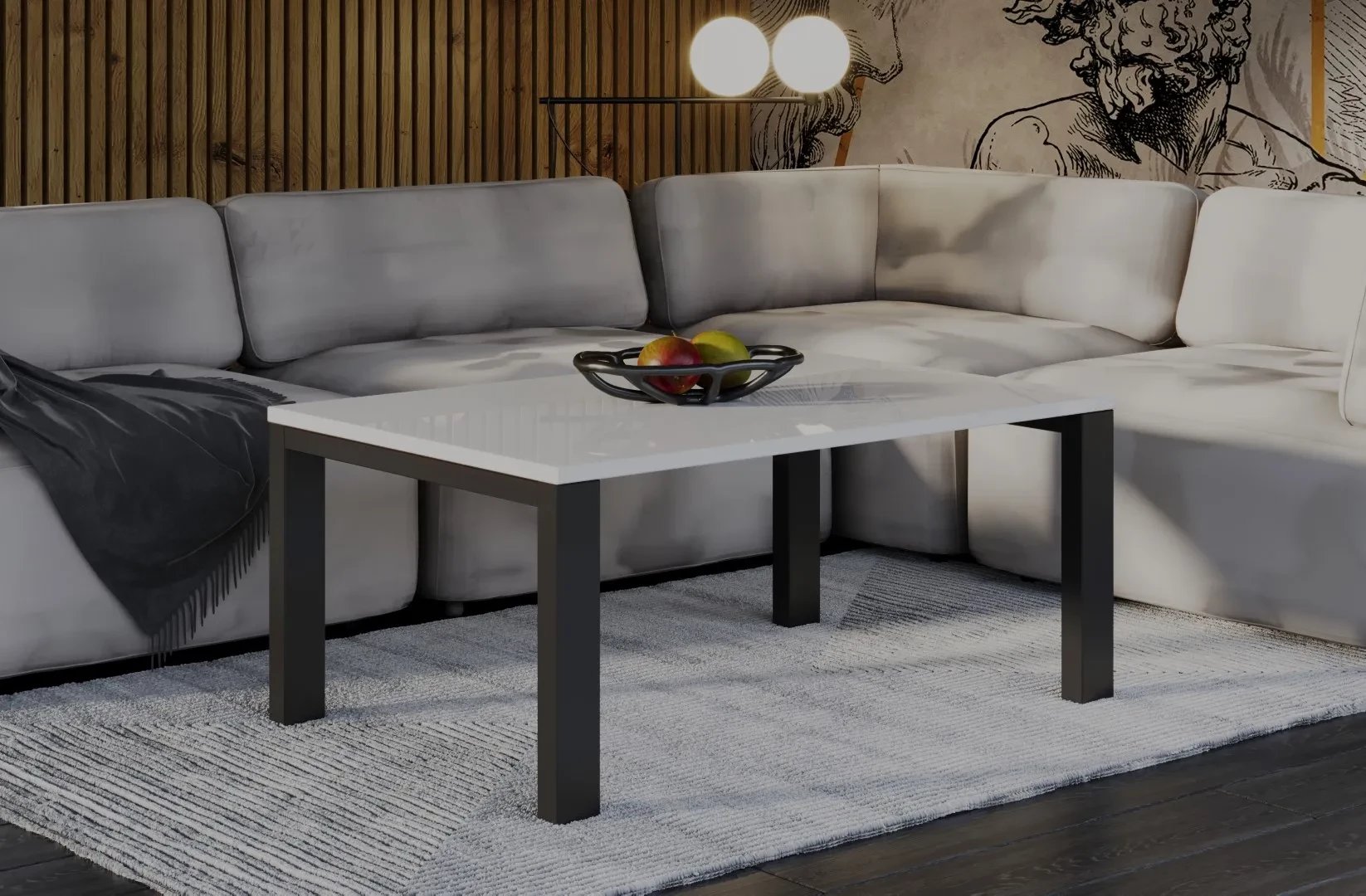 Ława GAROLD 120x80 biały połysk ENDO