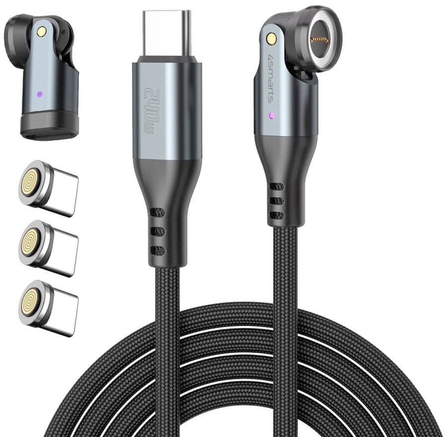 4smarts USB-C 540° Magnetkabel-Set GravityCord 240W 1,8m