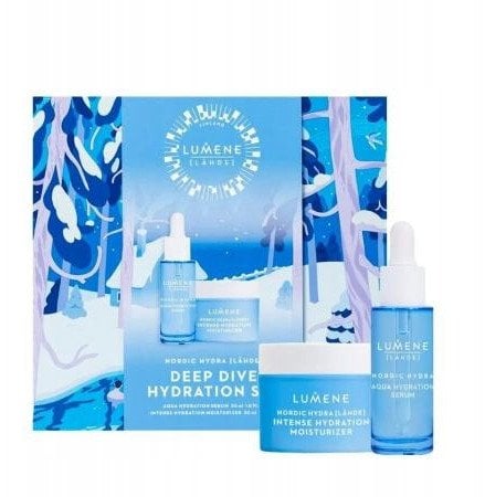 LUMENE_SET Nordic Hydra Deep Dive Hydration Gift Set Aqua Hydration Serum serum do twarzy 30ml + Intense Hydration Moisturizer krem do twarzy 50ml