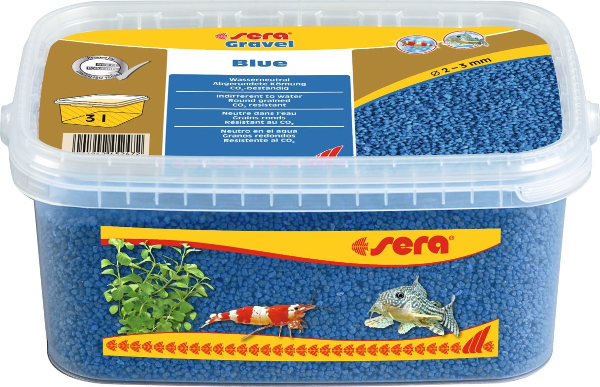 Sera Żwirek do akwarium Gravel Blue O 2 - 3 mm 6 l, niebieski