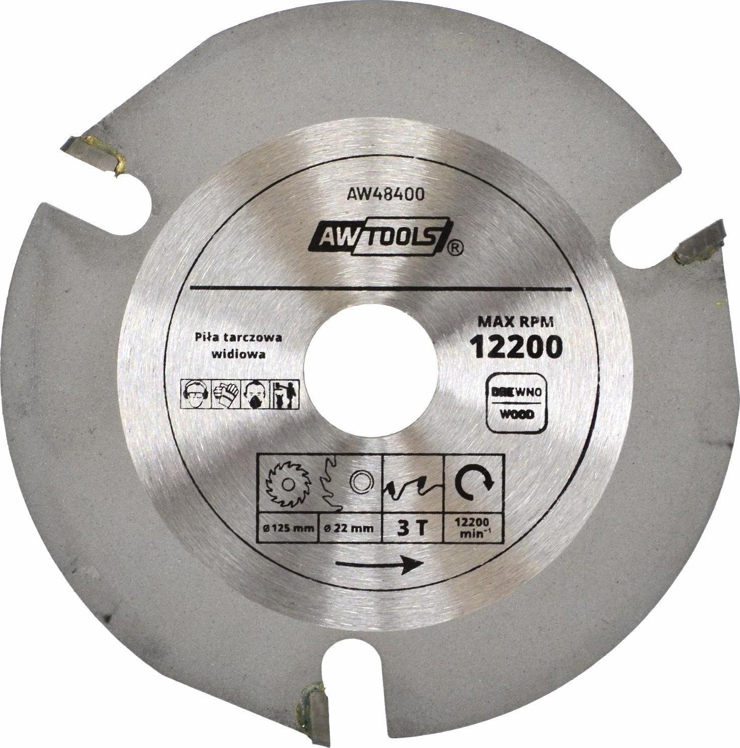 AWTools AWTOOLS PIŁA TARCZOWA WIDIOWA TCT 125MMX22X3Z AW48400 AWTOOLS