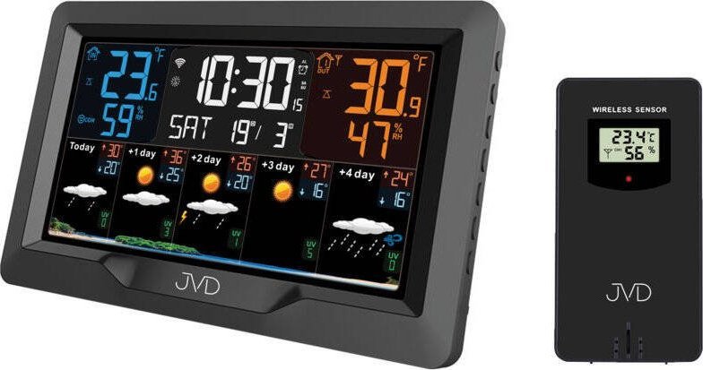 Stacja pogodowa JVD Stacja pogody JVD RB3390.1 Wi-Fi USB Charger