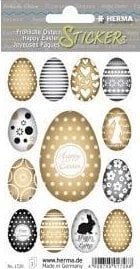 Naklejki papierowe pisanki złote