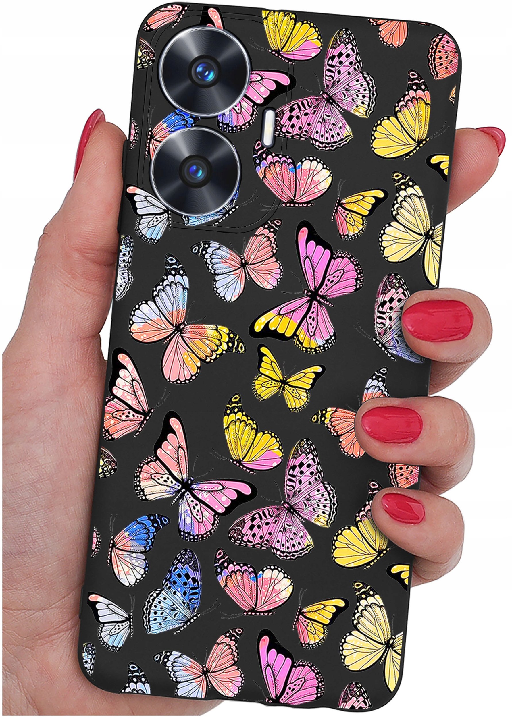 krainaGSM ETUI do Realme C55 wzory SILIKONOWE MATT CASE + SZKŁO 9H