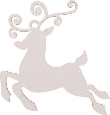 Bombka drewniana Renifer 3szt biała