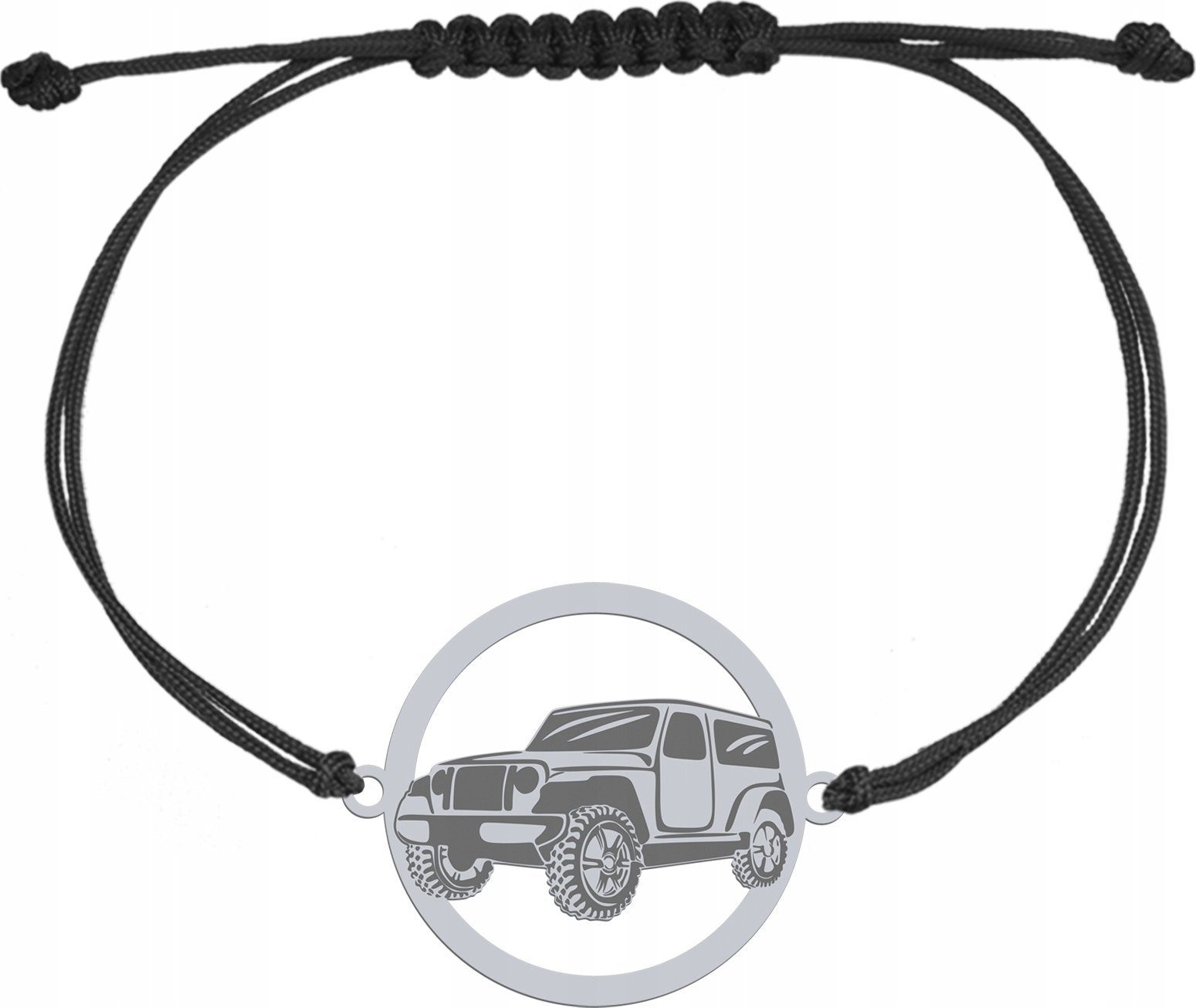 Radziszewska Jewellery Bransoletka Srebrna Jeep Sznurek Prezent Biżuteria GRAWER ŻYCZENIA GRATIS