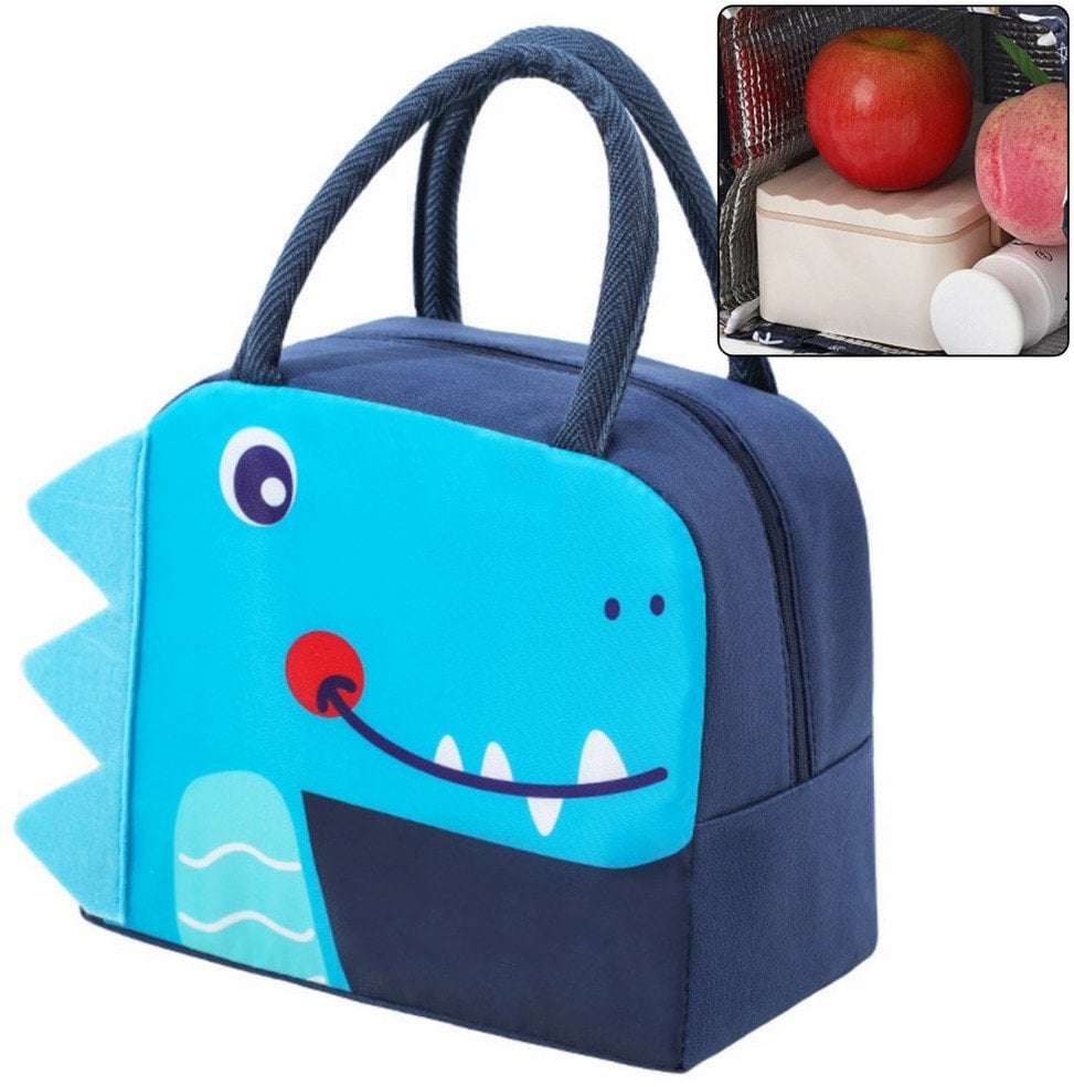 Torba Termiczna Izolacyjna Śniadaniowa Lunch Bag Dinozaur Niebieski 23cm