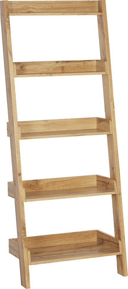 Beliani Regał drabina 5 półek jasne drewno MOBILE TRIO