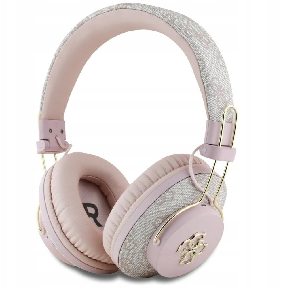 Słuchawki nauszne Guess Bluetooth ENC Metal 4G Logo różowy