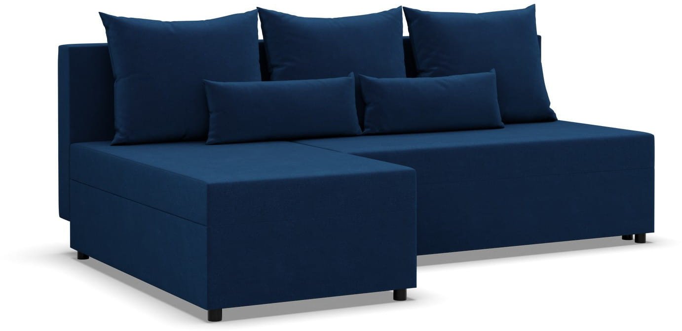 Narożnik z luźnymi poduszkami, Vista, velvet, 201x137x92 cm, granatowy | TYLETEGOTU