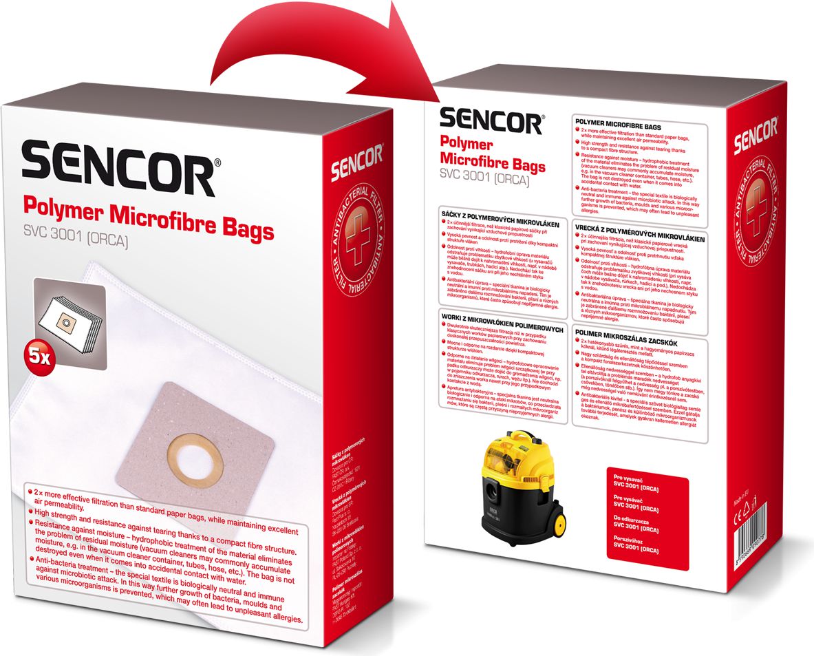 Worek do odkurzacza Sencor SVC3001, 5 sztuk (40022755)