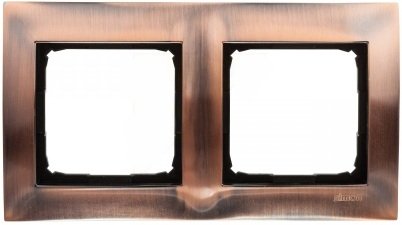 Kontakt-Simon Ramka podwójna SIMON54 metalowa miedź rustykalna - DR2/36