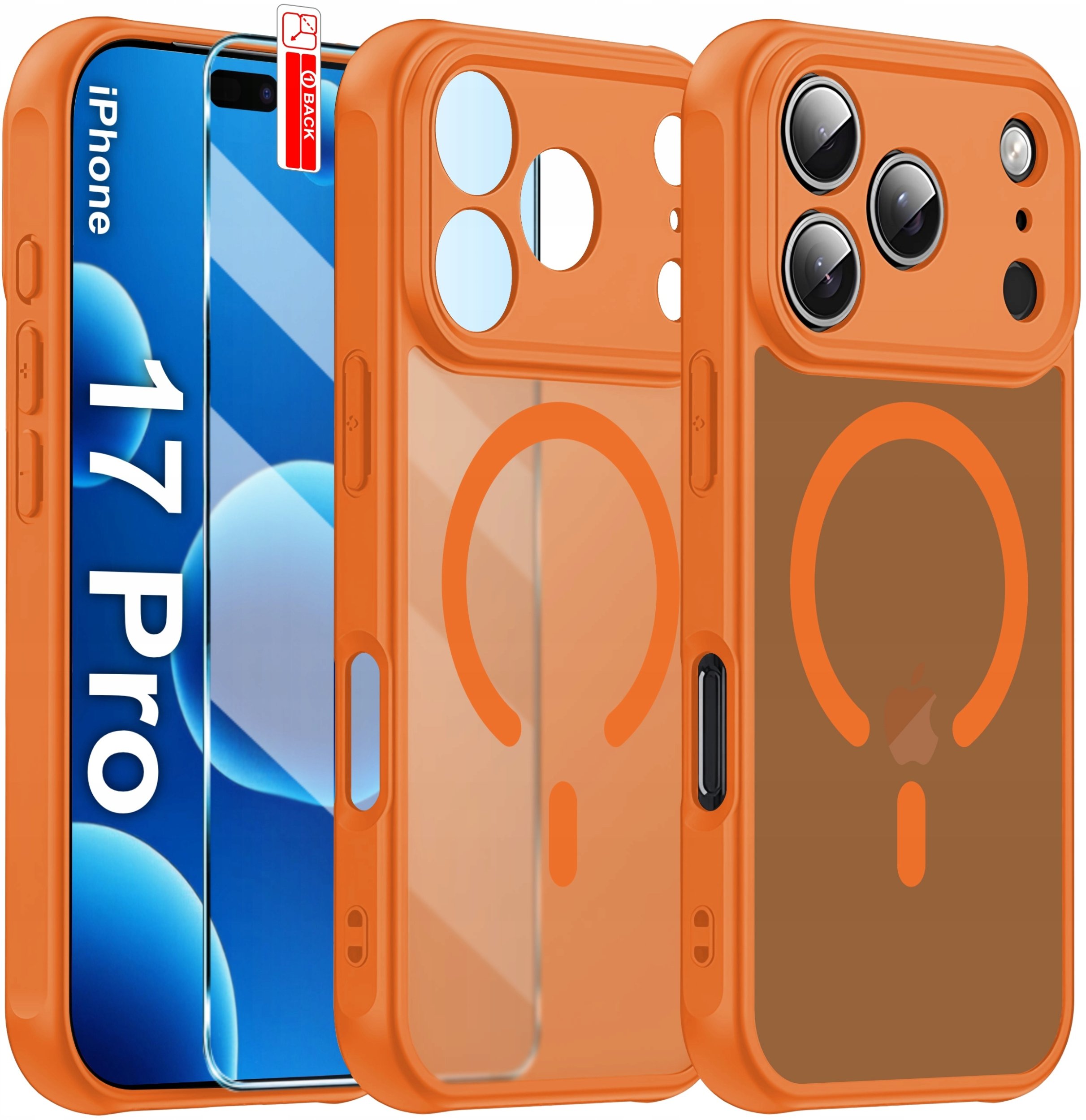 krainaGSM Etui Magnetyczne Matowe do iPhone 17 Pro | do MagSafe TRWAŁE + Szkło