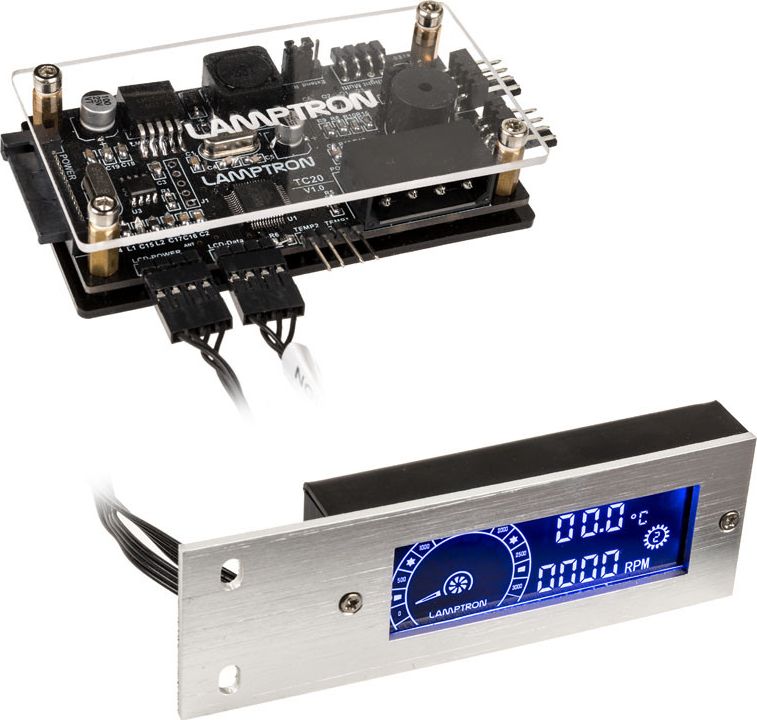 Lamptron Kontroler wentylatorów TC20 PCI RGB - srebrny (LAMP-TC20S)