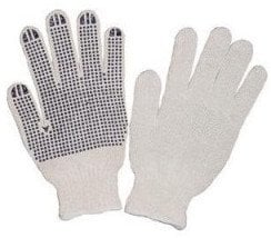 GLOVES KNITTED RUBBER DOTTED SIZE 7