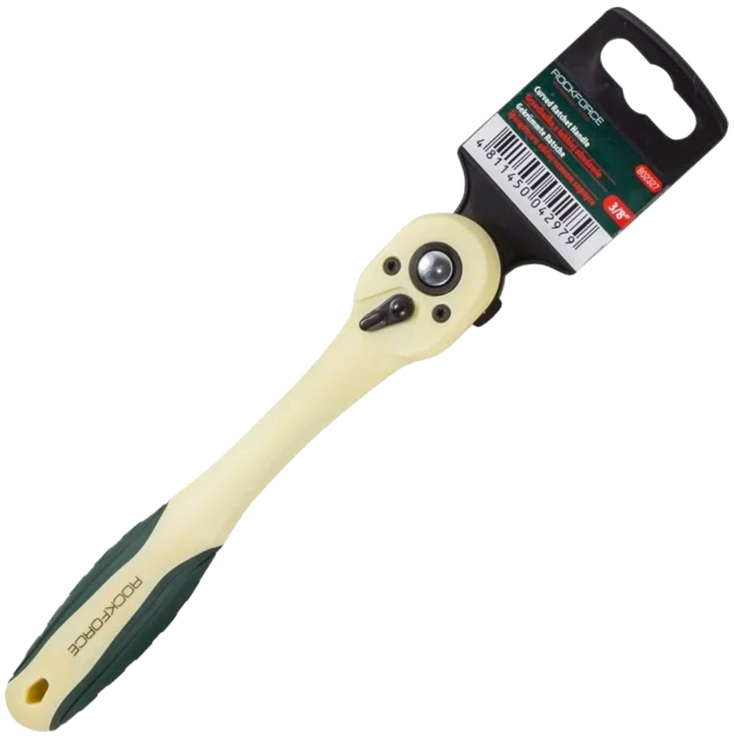 Grzechotka wygięta 3/8" w plastikowej obudowie antykorozyjnej (200mm, 72 zęby)