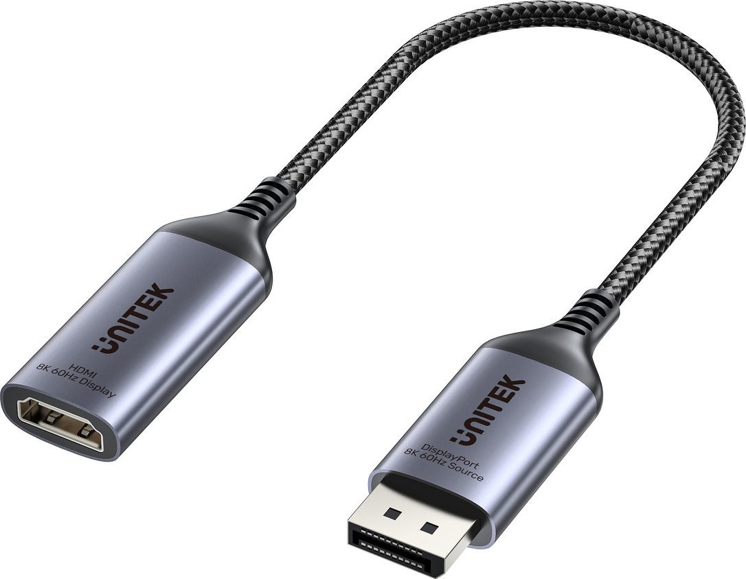 Adapter AV Unitek DisplayPort - HDMI szary (V1611A01)