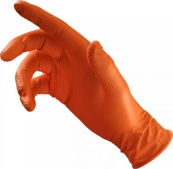 BETA RĘKAWICE NITRYLOWE WZMACNIANE MONKEY POMARAŃCZOWE 50SZT. M