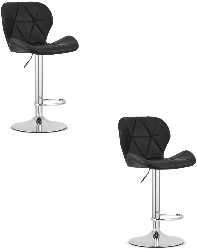 Hoker WEST - ekoskóra czarny / baza chrom x 2