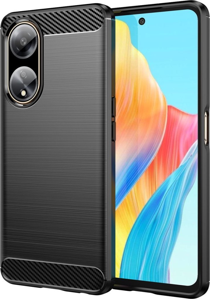 Hurtel Elastyczne etui wzór karbon do Oppo A98 5G Carbon Case - czarne