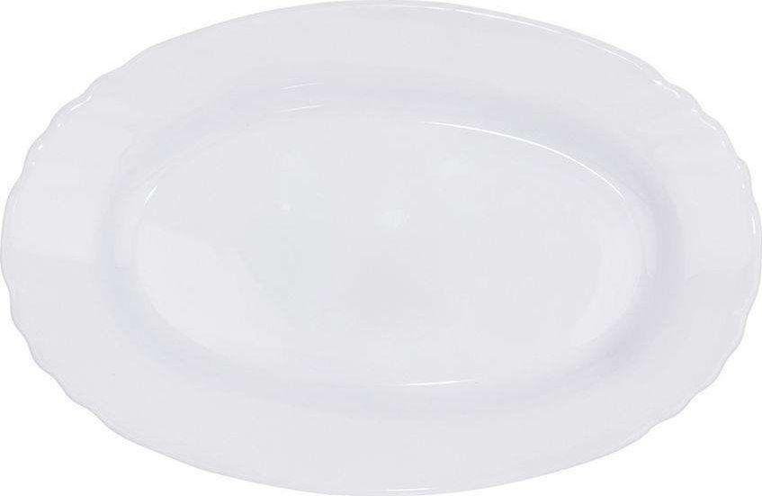 Orion Półmisek szklany BIAŁY owalny talerz patera szklana 23x15 cm uniwersalny