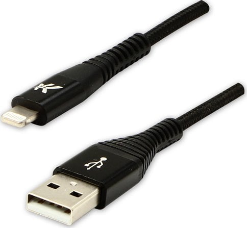 Kabel USB Logo USB-A - Lightning 1 m Czarny