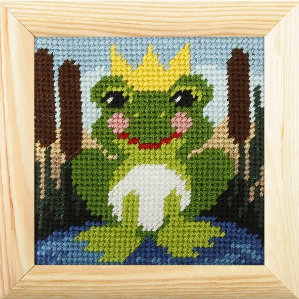 Haft z ramką. Moje pierwsze wyszywanie - Żabka