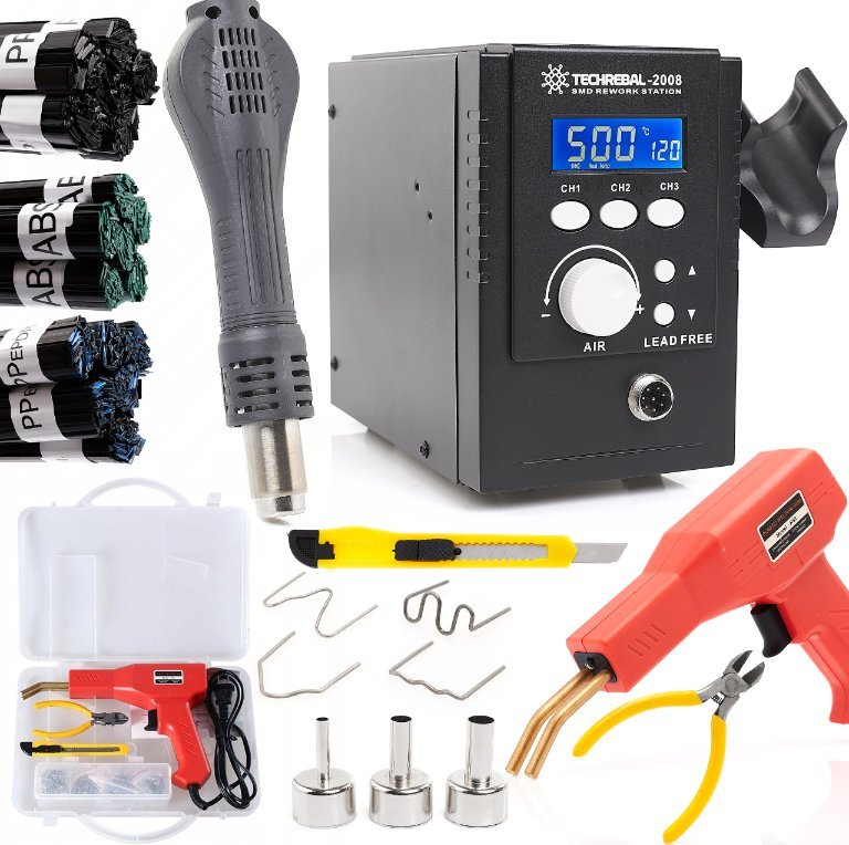 Stacja Lutownicza TECHREBAL 2008 700W Zszywacz do Plastiku Hot Air Spoiwa
