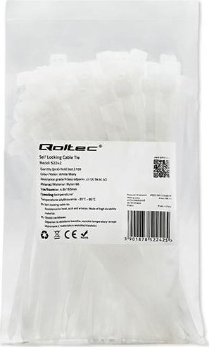 Qoltec Opaski zaciskowe Qoltec trytytki | 4.8*160mm