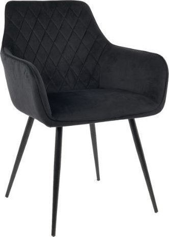 Krzesło tapicerowane kubełkowe romby do jadalni salonu Maria czarny