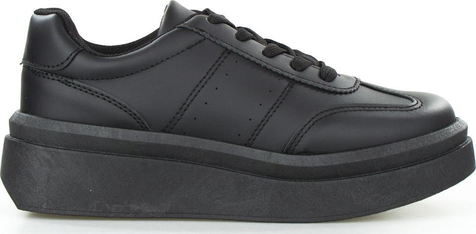 Estetino Tenisówki na platformie jednokolorowe czarne-37