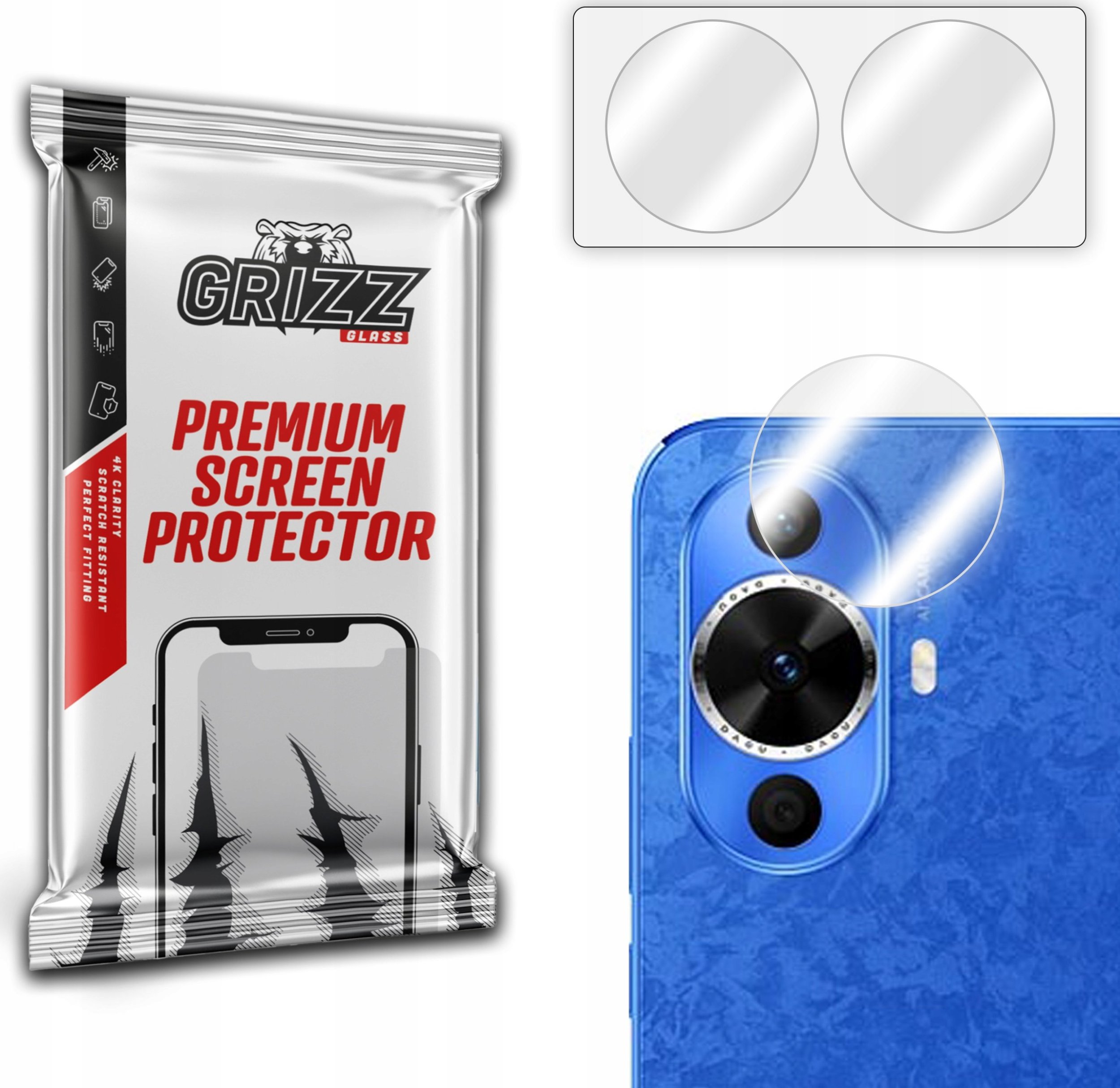 GrizzGlass Szkło na aparat GrizzGlass HybridGlass Camera do Huawei nova 12 Lite