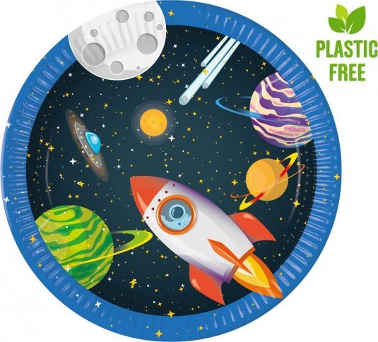 PROCOS Talerzyki papierowe Rocket Space 23cm, 8 szt. one size