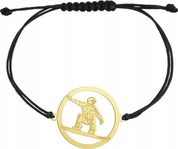Radziszewska Jewellery Złota Bransoletka Snowboarding 925 na sznurku GRAWER DEDYKACJA GRATIS