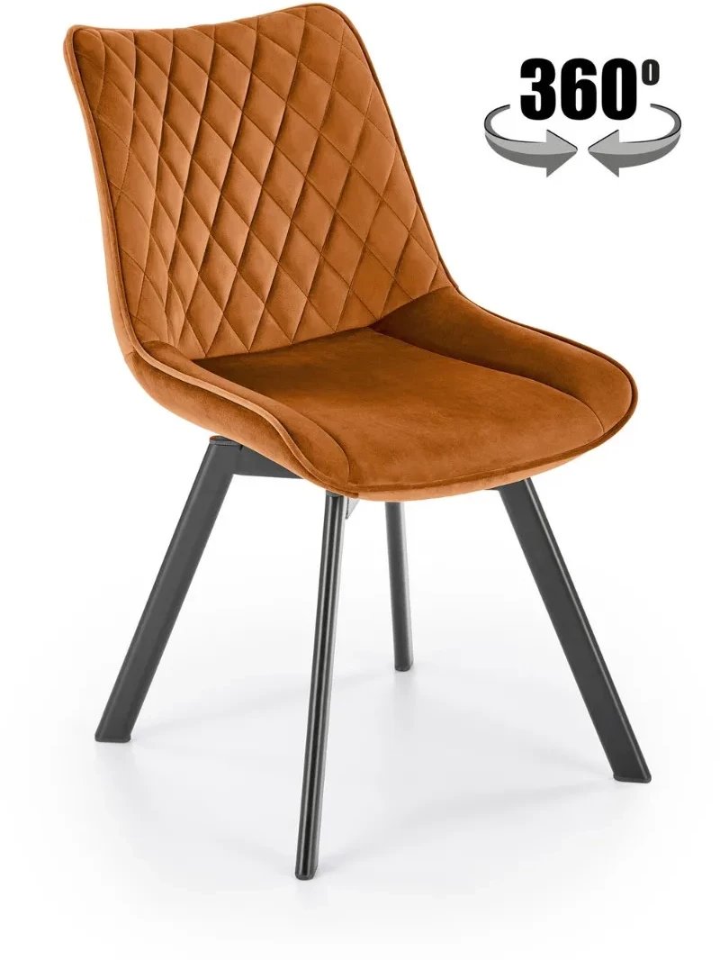 Krzesło tapicerowane K520 VELVET cynamonowe obracane HALMAR