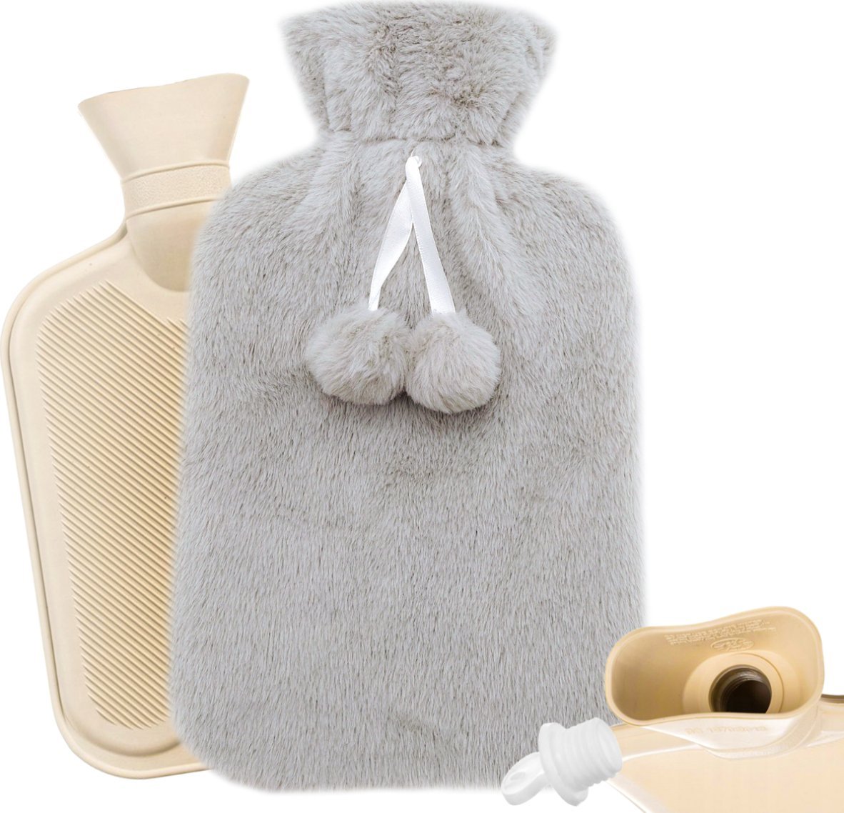 Termofor Heckermann 2L Jasnoszary z pokrowcem