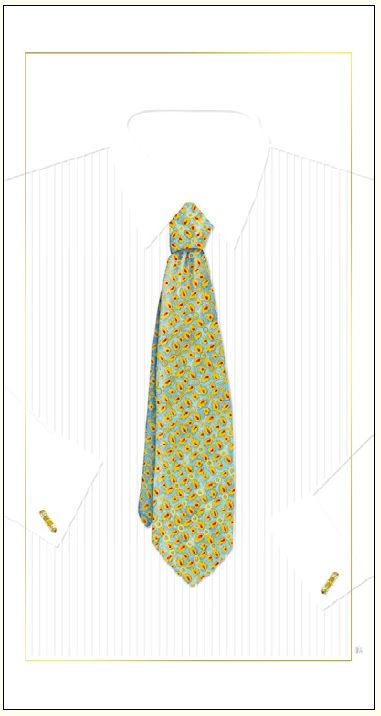 DA VINCI Karnet Krawat zielony DaVinci 12x23 cm + koperta (G05 41A 037)