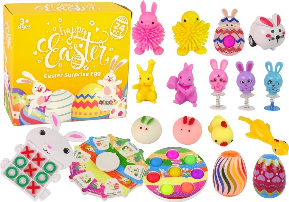 LeanToys Zestaw Zabawek Wielkanocnych Fidget Toys Antystresowe 18 Elementów