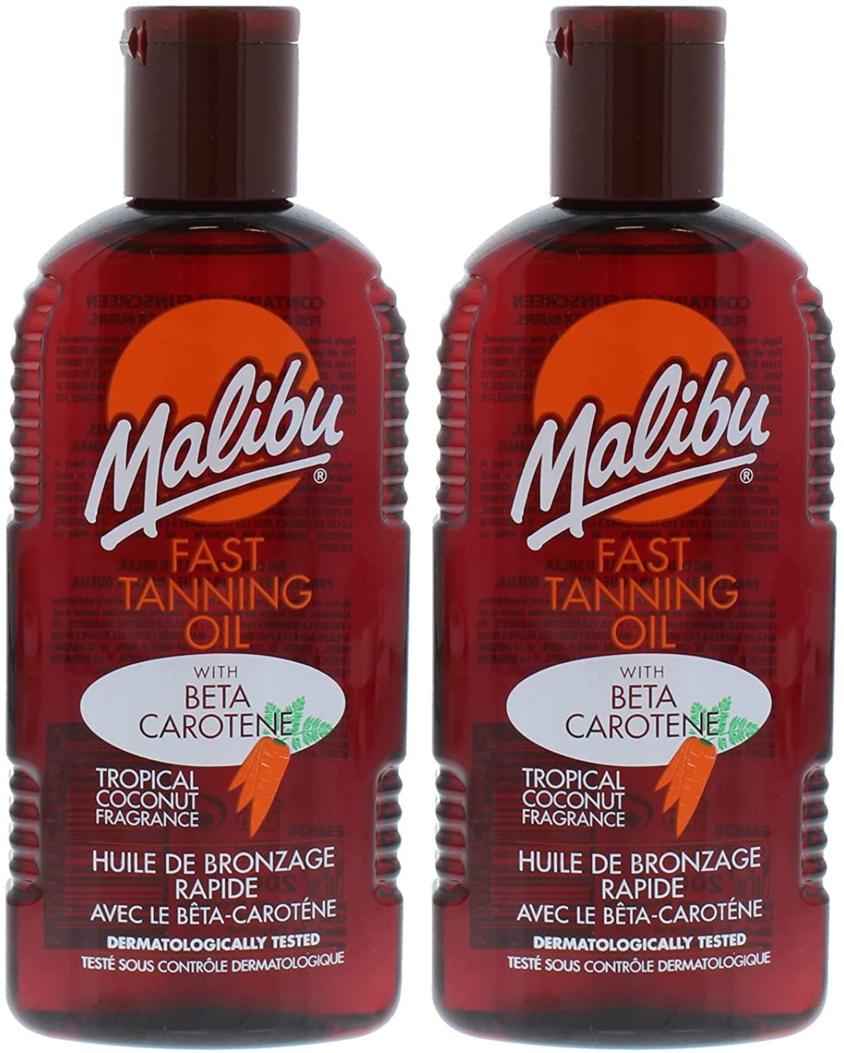 Malibu Wodoodporny Olejek Do Opalania Z Marchewką I Kokosem 200ml x2szt