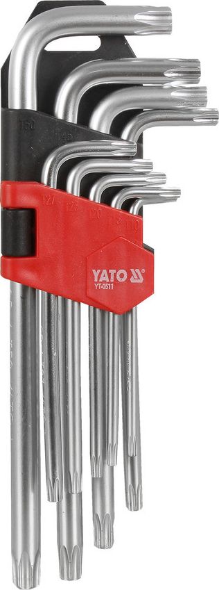 Yato Zestaw kluczy trzpieniowych torx typ L T10-T50 z otworem 9szt. (YT-0511)
