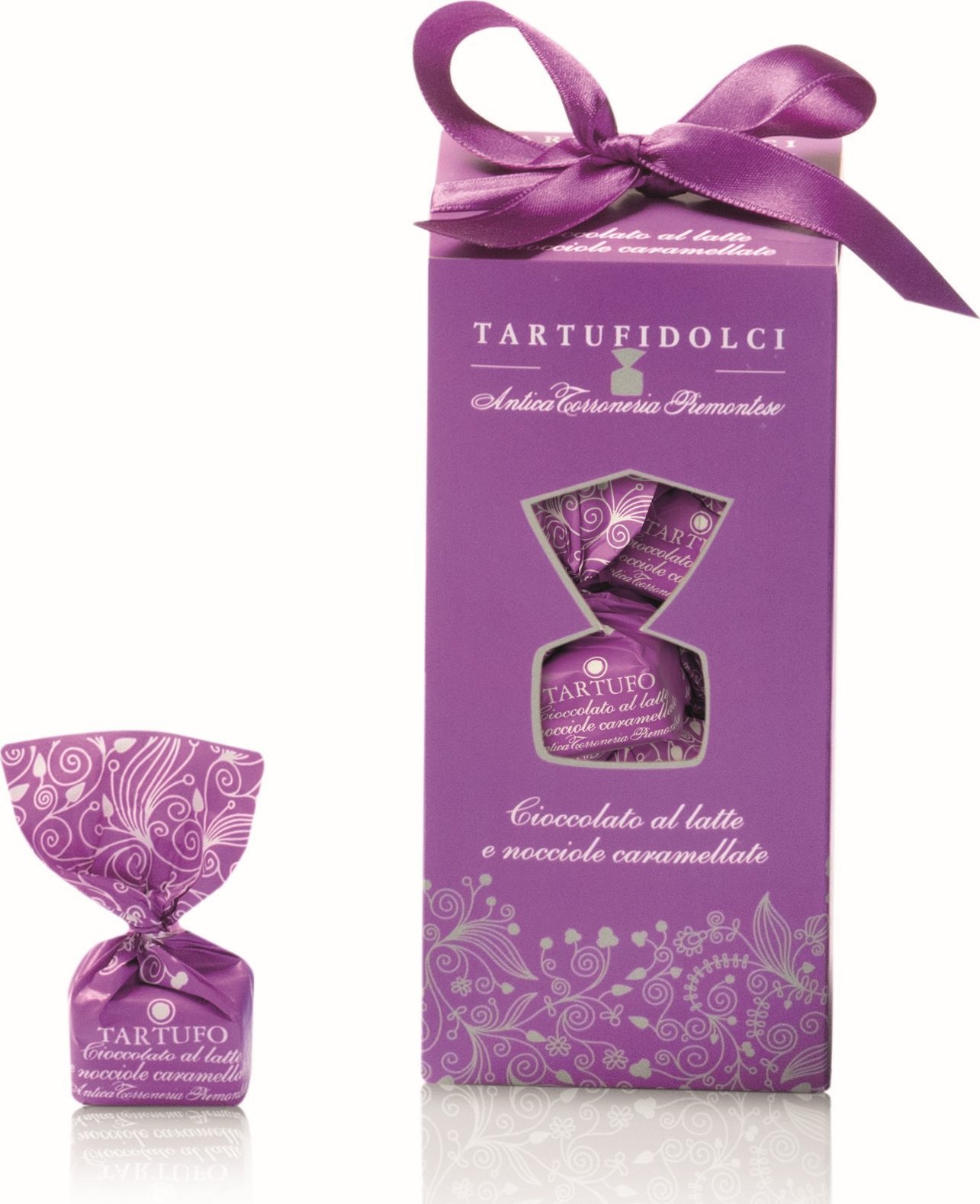 Antica Torroneria Piemontese Czekoladowe trufle Pozdrowienie Z mlekiem i karmelizowanymi orzechami 160g