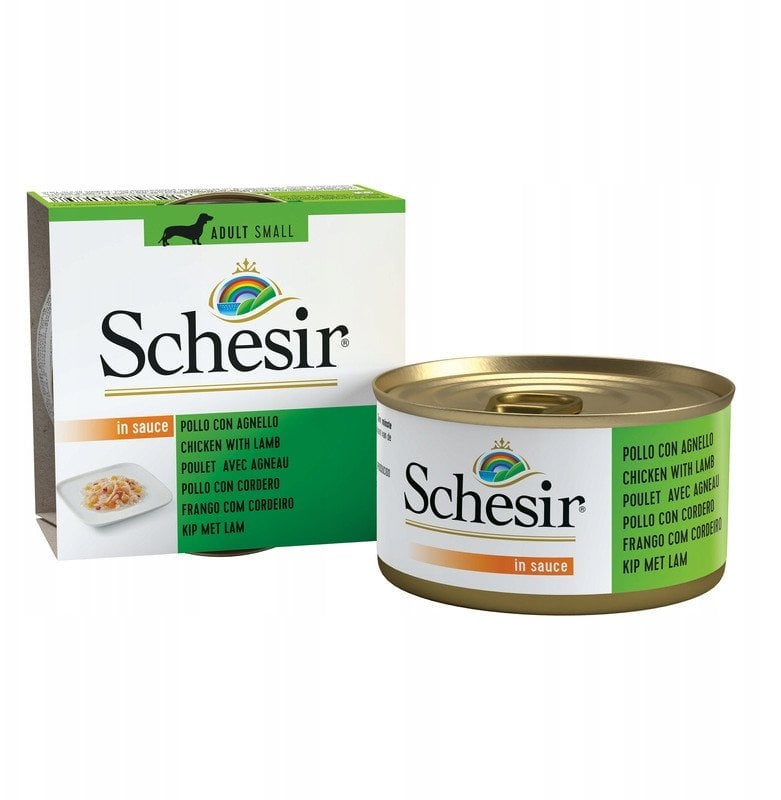 Karma mokra, dla psa, kurczak z jagni�cin� w sosie, 85 g, puszka