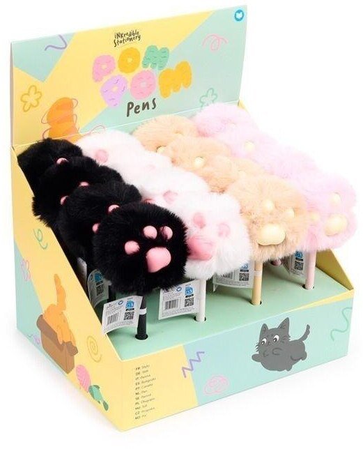 Puckator Długopis z puszystym toperem w kształcie łapki kota (16szt)