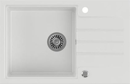 Zlewozmywak Steiner PETER 111 Steingran granitowy biały 1-komorowy z/o (78x50x20) z syfonem i zaślepką