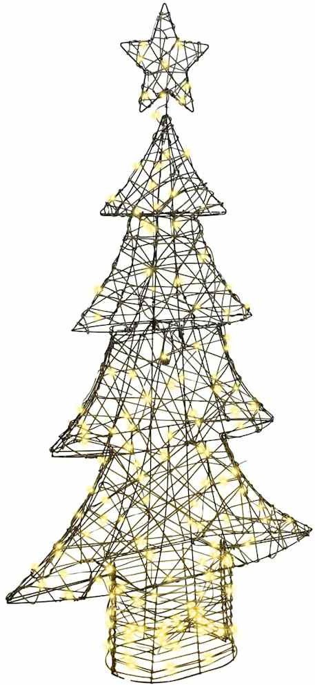 vidaXL Choinka z 160 diodami LED Ciepła biel 150 cm rattan