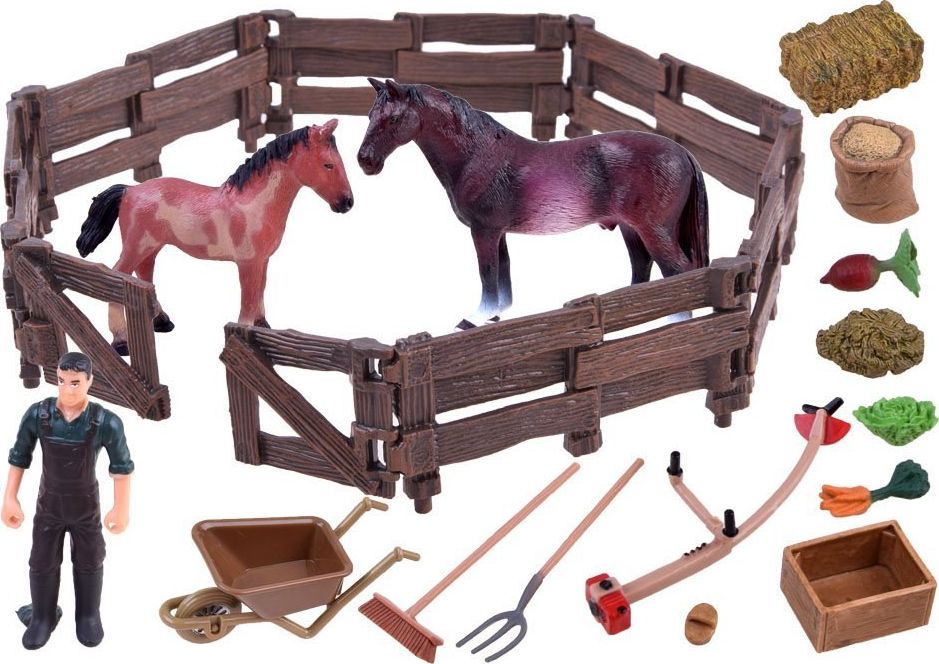 Figurka Jokomisiada Zestaw zwierząt - Konie, zagroda, farma (ZA2991 B)