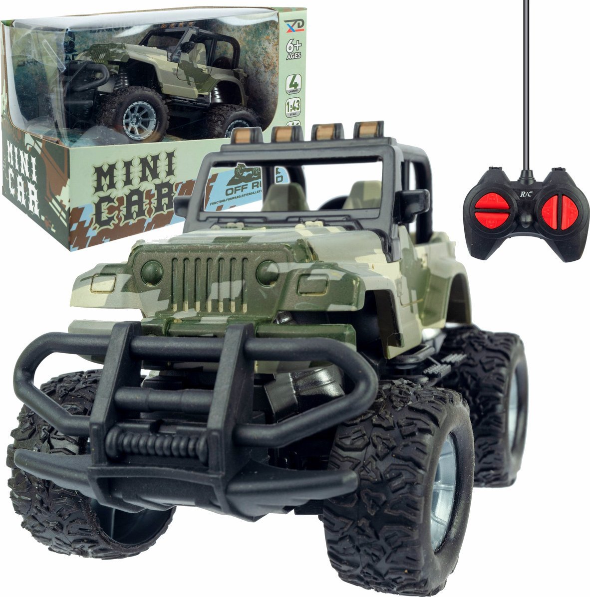 Samochód Zdalnie Sterowany Jeep Wojskowy RC ŚWIATŁA