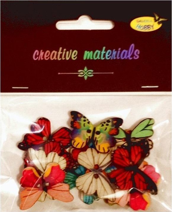 Guziki ozdobne Motyle retro 28mm 15szt